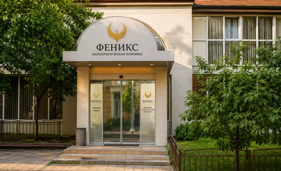 Вход в наркологическую клинику «Феникс» в Волоколамске